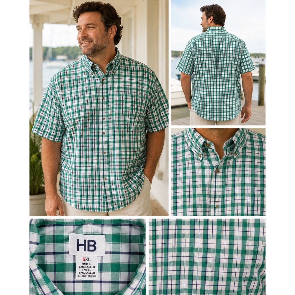 Quiet Luxury Coastal Plaid Shirt Oversized Resortcore 5XL - Picture 1 of 9